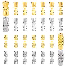 SUNNYCLUE 1 Box 120 Sets 2 Styles 2 Colors Brass Screw Twist Clasps Column Barrel Screw Clasps Tube Fastener Jewelry Cord End Caps for DIY Jewelry Making Bracelet Necklace Crafts Supplies