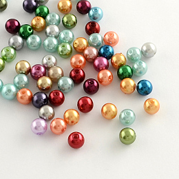 Honeyhandy Round ABS Plastic Imitation Pearl Beads, Mixed Color, 8mm, Hole: 2mm, about 2000pcs/500g