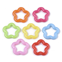 Honeyhandy Opaque AS Plastic Linking Rings, Star Ring, Mixed Color, 18.5x19x3mm, Inner Diameter: 11.5x11mm, about 1250pcs/500g