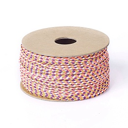 Honeyhandy Macrame Cotton Cord, Braided Rope, for Wall Hanging, Crafts, Gift Wrapping, Colorful, 2mm, about 21.87 yards(20m)/roll