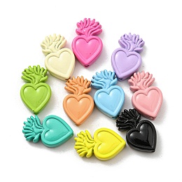 Honeyhandy Spray Painted Alloy Beads, Lead Free & Cadmium Free, Sacred Heart, Mixed Color, 16x10x3.5mm, Hole: 1.2mm