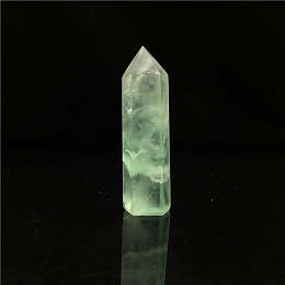 Honeyhandy Point Tower Natural Green Fluorite Home Display Decoration, Healing Stone Wands, for Reiki Chakra Meditation Therapy Decos, Hexagon Prism, 50~60mm