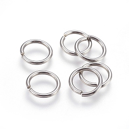 Honeyhandy 304 Stainless Steel Open Jump Rings, Stainless Steel Color, 12x1.5mm, Inner Diameter: 9mm, 600pcs/bag