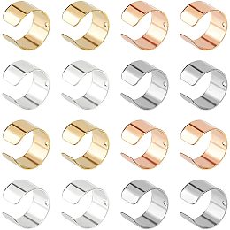 UNICRAFTALE About 80pcs 4 Colors Non-Piercing Clip-on Earring Stainless Steel Clip On Cartilage Earring 9x10mm Adjustable Clip-on Earring with Hole