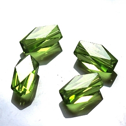 Honeyhandy Imitation Austrian Crystal Beads, Grade AAA, Faceted, Column, Yellow Green, 8x5.5mm, Hole: 0.7~0.9mm