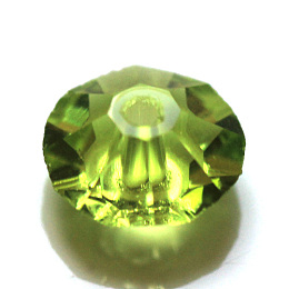 Honeyhandy Imitation Austrian Crystal Beads, Grade AAA, Faceted, Flat Round, Yellow Green, 6x3.5mm, Hole: 0.7~0.9mm