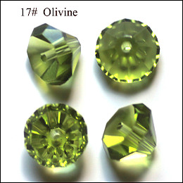 Honeyhandy Imitation Austrian Crystal Beads, Grade AAA, Faceted, Diamond, Yellow Green, 6x4mm, Hole: 0.7~0.9mm