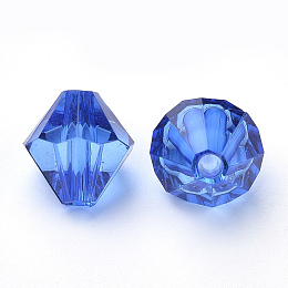 Honeyhandy Transparent Acrylic Beads, Bicone, Blue, 4x4mm, Hole: 1.5mm, about 17000pcs/500g
