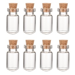 Honeyhandy Mini Clear Glass Vials Bead Storage Containers for Wishing Bottle Making, with Cork Stopper, 13x27mm, Bottleneck: 9mm in diameter, Capacity: 3.5ml(0.12 fl. oz)