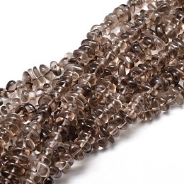 Honeyhandy Natural Smoky Quartz Chip Beads Strands, 4~14x4~12mm, Hole: 1mm, about 15.3 inch~16.1 inch