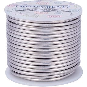 BENECREAT 9 Gauge 55FT Tarnish Resistant Jewelry Craft Wire Bendable Aluminum Sculpting Metal Wire for Jewelry Craft Beading Work - Primary Color, 3mm