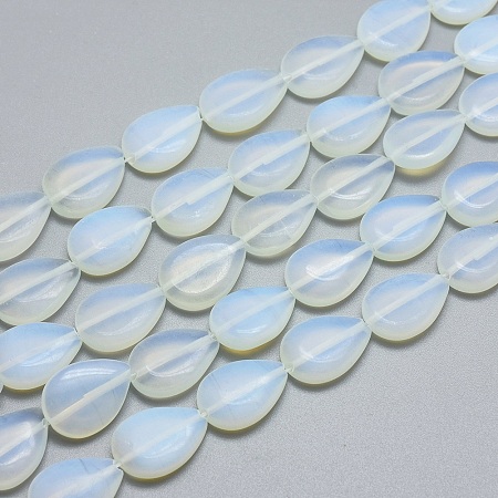 Arricraft Opalite Beads Strands, Teardrop, 18x13x4mm, Hole: 1mm, about 22pcs/strand, 15.3 inches(39cm)