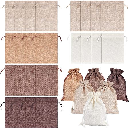 PandaHall Elite 6 Colors Burlap Bags, 5x7 Inch Burlap Packing Pouches with Drawstring Bags Gift Bag Wedding Favors Bag Advent Calendar Bags for Christmas Jewelry Wedding Party Shower Birthday, 24pcs