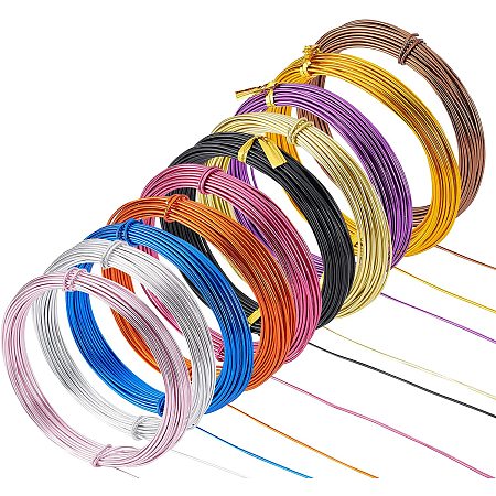 PandaHall Elite 10 Rolls Aluminum Craft Wire, 17 Gauge/1.2mm Flexible Metal Artistic Floral Jewelry Beading for DIY Jewelry and Craft Making, 10 Colors, 10m/32.8Feet/ Roll