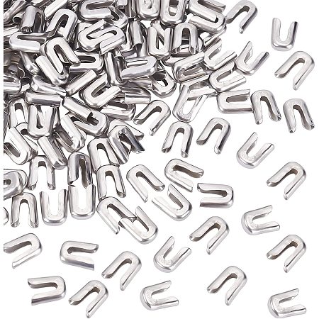 BENECREAT 120Pcs Spiral Bone Tips, 304 Stainless Steel 1/4 inch Tips Covers Boning, Chain End Cap Findings for Spiral Wire Metal Boning, Corset Wedding Dresses