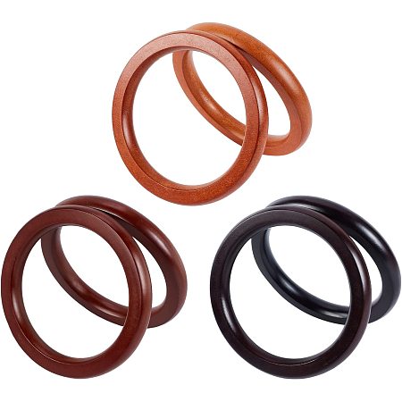1/2Pc Round D-shaped Wooden Bag Handle Metal Ring Handbag Handles  Replacement DIY Purse Luggage Handcrafted Accessories for Bags
