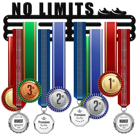 GLOBLELAND No Limits Medal Holder Display Hanger Rack Frame for Sport Race Metal Medal Hanger for Gymnastics Soccer Basketball Competition,15.75x4.7Inches