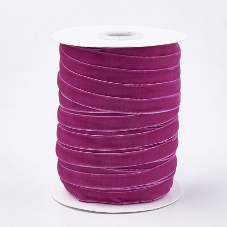 Honeyhandy Single Face Velvet Ribbon, Magenta, 3/8 inch(9.5~10mm), about 50yards/roll(45.72m/roll)