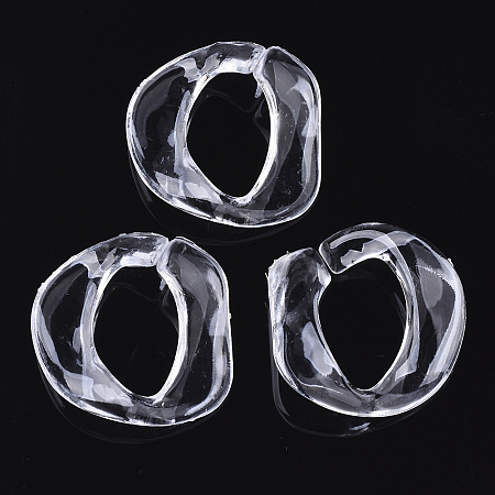 Honeyhandy Transparent Acrylic Linking Rings, Quick Link Connectors, for Curb Chains Making, Twist, Clear, 40x45.5x5.5mm, Inner Diameter: 25.5x15.5mm, about 92pcs/500g