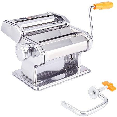 Pandahall Elite Pasta Maker, Manual Pasta Roller With 6 Adjustable Thickness Noodle Cutter Settings Polymer Clay Press Clay Extenders Mixers for Homemade Spaghetti, Fettuccini, Lasagna,or Dumpling Skins
