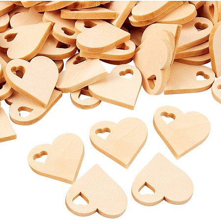 OLYCRAFT 100PCS Unfinished Wood Heart Pieces Wood Slices Cutout Shape DIY  Wooden Ornaments Unfinished Predrilled Wooden Heart Ornaments for Wedding,  Valentine's Day, DIY Supplies (1.5”1.5”0.2”) 