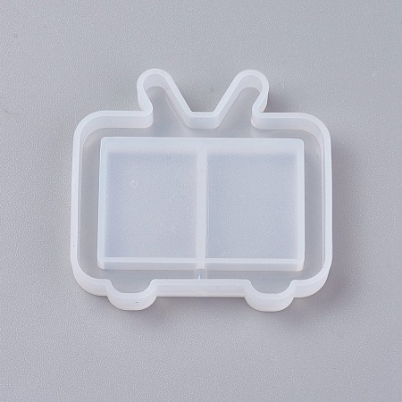 Honeyhandy Shaker Mold, DIY Quicksand Jewelry Silicone Molds, Resin Casting Molds, For UV Resin, Epoxy Resin Jewelry Making, Television, White, 50x52x8mm, Inner Size: 48x50mm