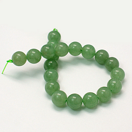 Honeyhandy Natural Green Aventurine Beads Strands, Round, Light Green, 8mm, Hole: 1mm, about 24pcs/strand, 7.8 inch