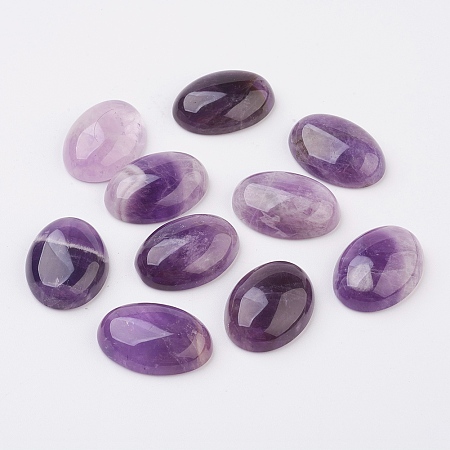 Natural Amethyst Flat Back Cabochons, Oval, 18x13mm