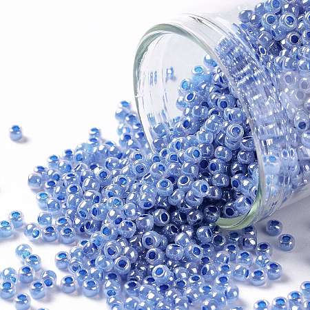 Honeyhandy TOHO Round Seed Beads, Japanese Seed Beads, (917) Ceylon Denim Blue, 11/0, 2.2mm, Hole: 0.8mm, about 1110pcs/10g