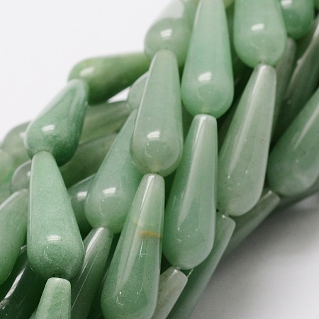 ARRICRAFT Natural Green Aventurine Teardrop Beads Strands, 30x10mm, Hole: 1.5mm, about 13pcs/strand, 15.7 inches