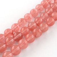 ARRICRAFT Cherry Quartz Glass Beads Strands, Round, 8mm, Hole: 1mm, about 48pcs/strand, 14.9 inches