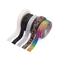 PandaHall Elite 5Rolls 5 Colors Hotfix Rhinestone, Rhinestone Trimming, Crystal Glass Sewing Trim Rhinestone Tape, Costume Accessories, Mixed Color, 16mm, 2yards/roll, 1roll/color