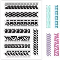 GLOBLELAND Tire Tracks Clear Stamps Transparent Silicone Stamp for Card Making Decoration and DIY Scrapbooking