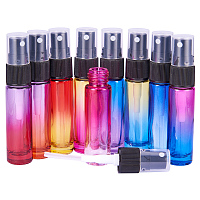 BENECREAT 9 Pack 10ml Rainbow Color Spray Glass Bottles Atomizer Pump Refillable Glass Bottle Fine Mist Bottles Portable Makeup Tool for Travel, Party, Gift