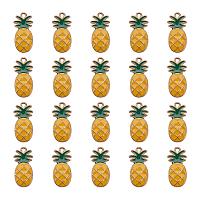 PandaHall Elite 1 Box (About 20pcs) Gold Alloy Enamel Fruit Pineapple Pendants Charms Finding Pendants Beads Charms for Jewelry Making and Crafting