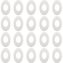 BENECREAT 30 Pack 1x1.8 Inch Ellipse Stamping Blank Tag Aluminum Cabochons Edge Name Plate with Storage Box for Necklace Bracelet Dog Tags Making