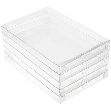 BENECREAT 10PCS 5.5x7.8x0.7 Inch Rectangle Clear Plastic Favor Boxes Gift Boxes for Wedding Birthday Party Cookies Chocolate, Home Decoration