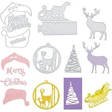 GORGECRAFT 5 Styles Merry Christmas Cutting Dies Deer Chair Xmas Tree Hat Carbon Steel Stencils Card Making Metal Embossing Stencil Template for DIY Scrapbooking Paper Card Craft Photo Album