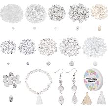 NBEADS Bracelet Making Kit, Including Natural/Synthetic Gemstone Beads Polyester Tassel Pendants Glass Seed Beads Elastic Crystal Thread for Necklace Bracelet Jewelry Making