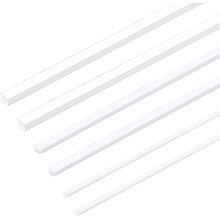 OLYCRAFT 60pcs ABS Plastic Square Solid Bar Rods 1/2/3mm White ABS Plastic Square Tube Solid Square Tube Styrene Rod for DIY Sand Table Architectural Model Making