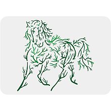 FINGERINSPIRE Horse Stencil 11.7x8.3 inch Branches Horses Stencil Plastic Branches Painting Stencil Reusable Horse Template DIY Home Decor Stencil for Painting on Cabinet, Floor, Wall, Window