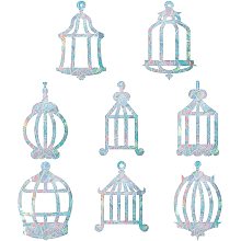 GORGECRAFT Birdcage Window Clings Anti Collision Rainbow Window Glass Stickers for Birds Strike Decals Non Adhesive Prismatic Energy Vinyl Film for Sliding Doors Windows Glass