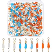 SUPERFINDINGS 225Pcs 9 Style Brass Fishing Rolling Bearing Connector Fishing Swivel Snap Connectors Rolling Barrel Fishing Swivel with Silicone Rolling Barrel Fishing for Saltwater Freshwater Fishing