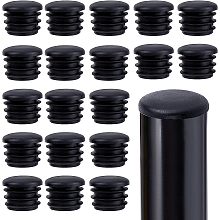 GORGECRAFT 20 Pieces 1In Round Plastic Plugs Black End Caps Plug Pipe Tubing End Cap Chair Leg Inserts for Metal Legs Fences Glide Protection from Chair Legs and Furniture, Column