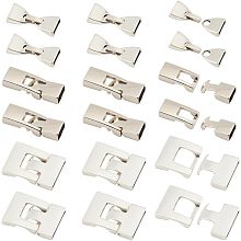 PandaHall Elite 18 Sets Bracelet Buckles Clasps, 3 Styles Leather Cord End Clasp Flat Jewelry Clasps Tibetan Style Alloy Snap Lock Clasps for Men Bracelet Jewelry Making, Antique Silver