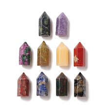 Gemstone Sculpture Display Decorations, for Home Office Desk, Bullet/Hexagonal Prism, 35~37x17~17.5x15~16mm