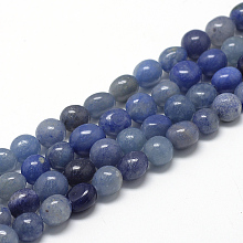 Honeyhandy Natural Blue Aventurine Beads Strands, Oval, 8~15x7~12x4~12mm, Hole: 1mm, about 30~45pcs/strand, 15.7