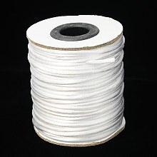 Honeyhandy Nylon Cord, Satin Rattail Cord, for Beading Jewelry Making, Chinese Knotting, Snow, 2mm, about 50yards/roll(150 feet/roll)