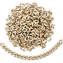 SUPERFINDINGS About 300Pcs Opaque Spray Painted Acrylic Linking Rings 16x23mm Gold Quick Link Connectors Twist Link Curb Chain Connectors for Earring Necklace Jewelry Eyeglass Chain DIY Craft Making