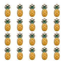 PandaHall Elite 1 Box (About 20pcs) Gold Alloy Enamel Fruit Pineapple Pendants Charms Finding Pendants Beads Charms for Jewelry Making and Crafting